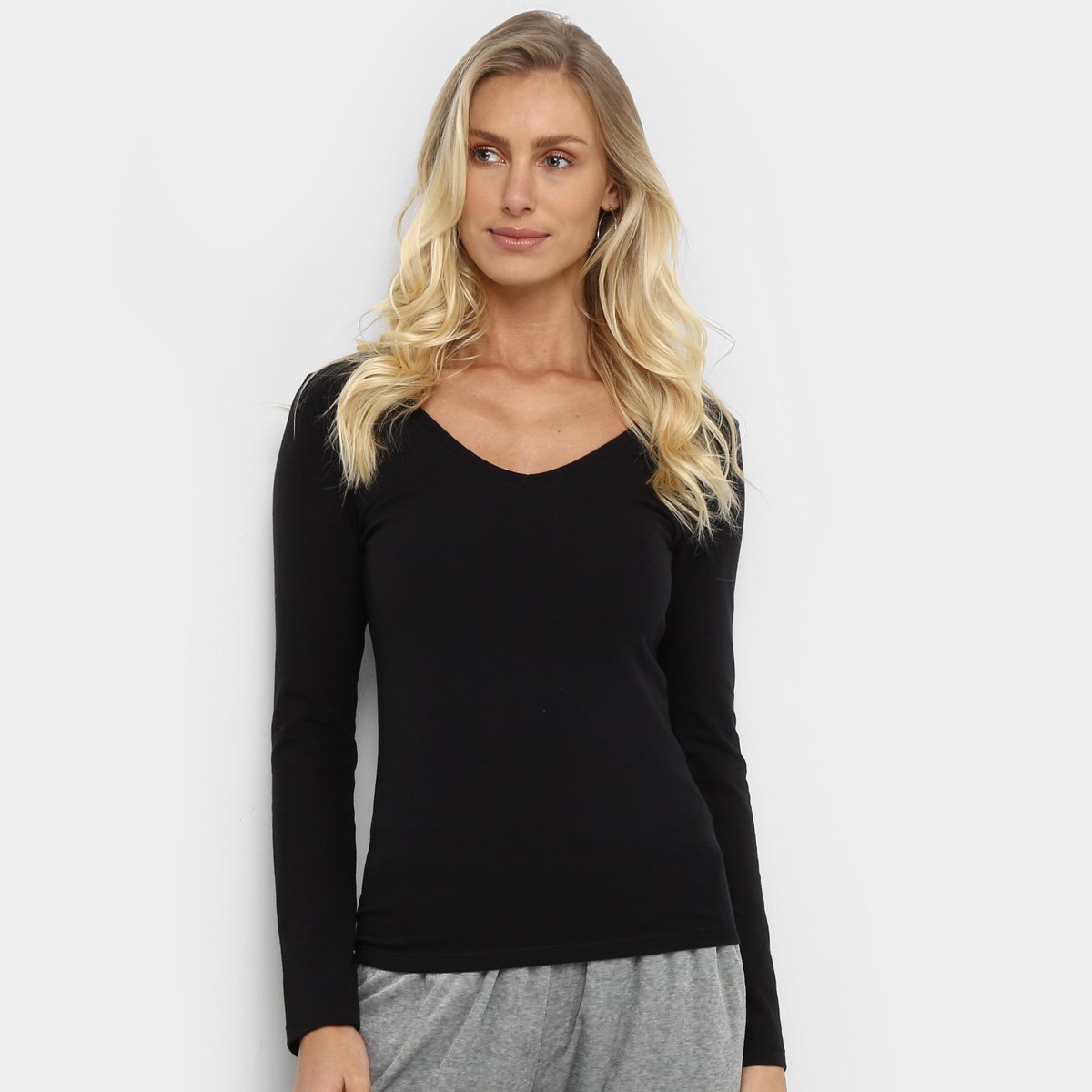 Camiseta Hering Básica Manga Longa Feminina