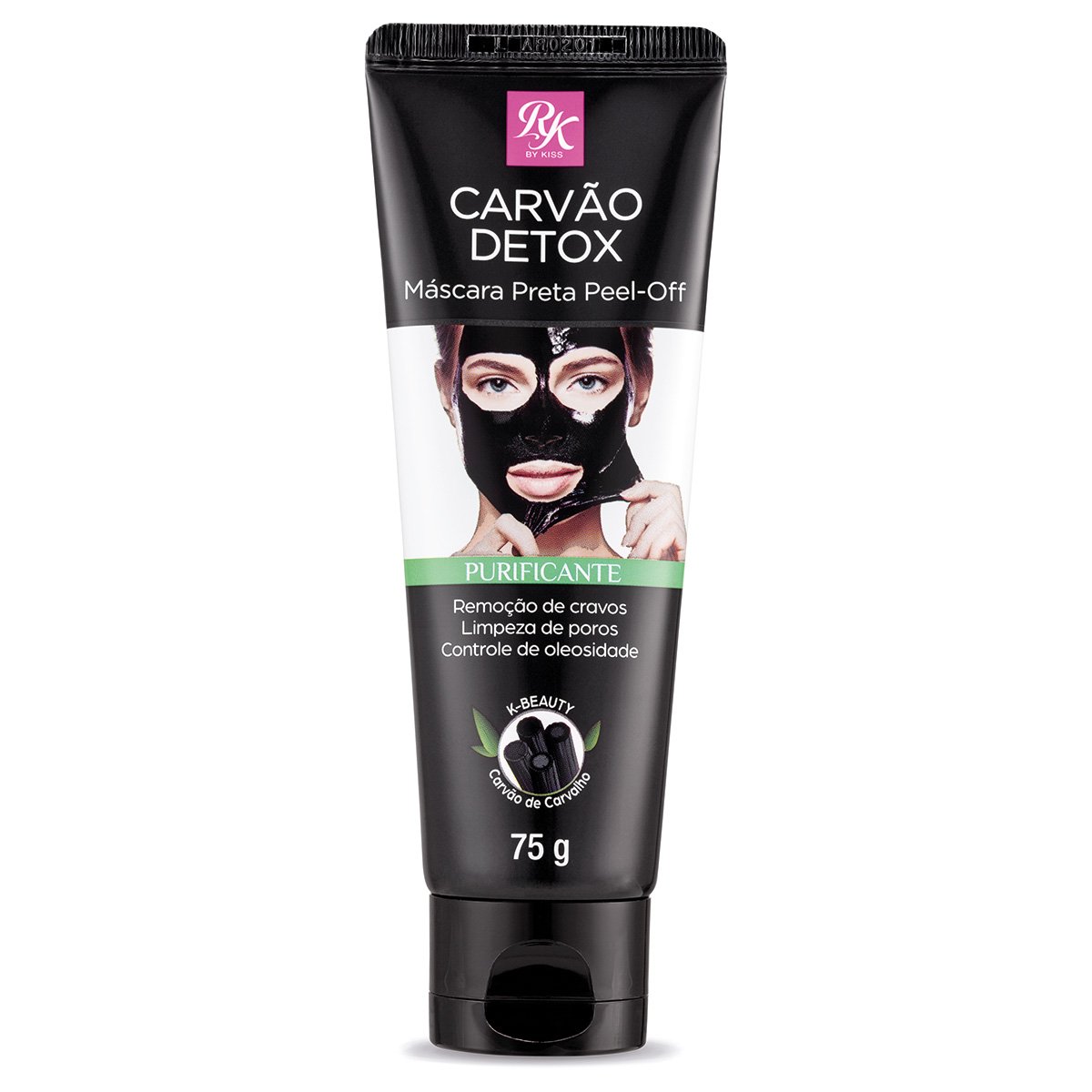 Máscara Facial Preta RK By Kiss Peel-Off Carvão Detox 75g