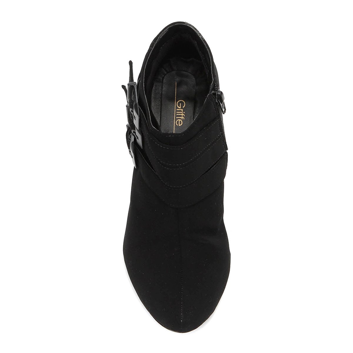 bota cano curto griffe salto grosso feminina