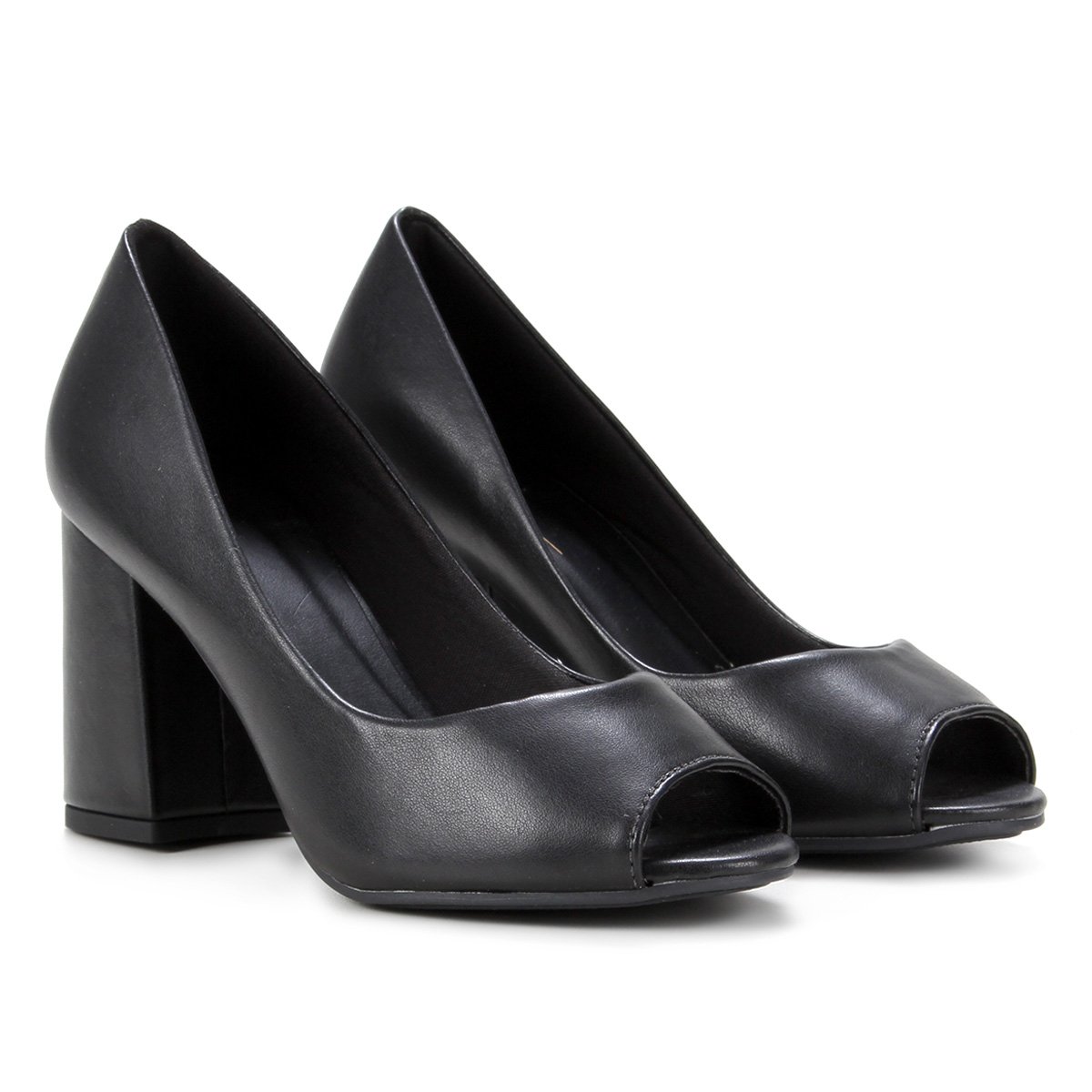 Peep Toe Griffe Salto Grosso Básico