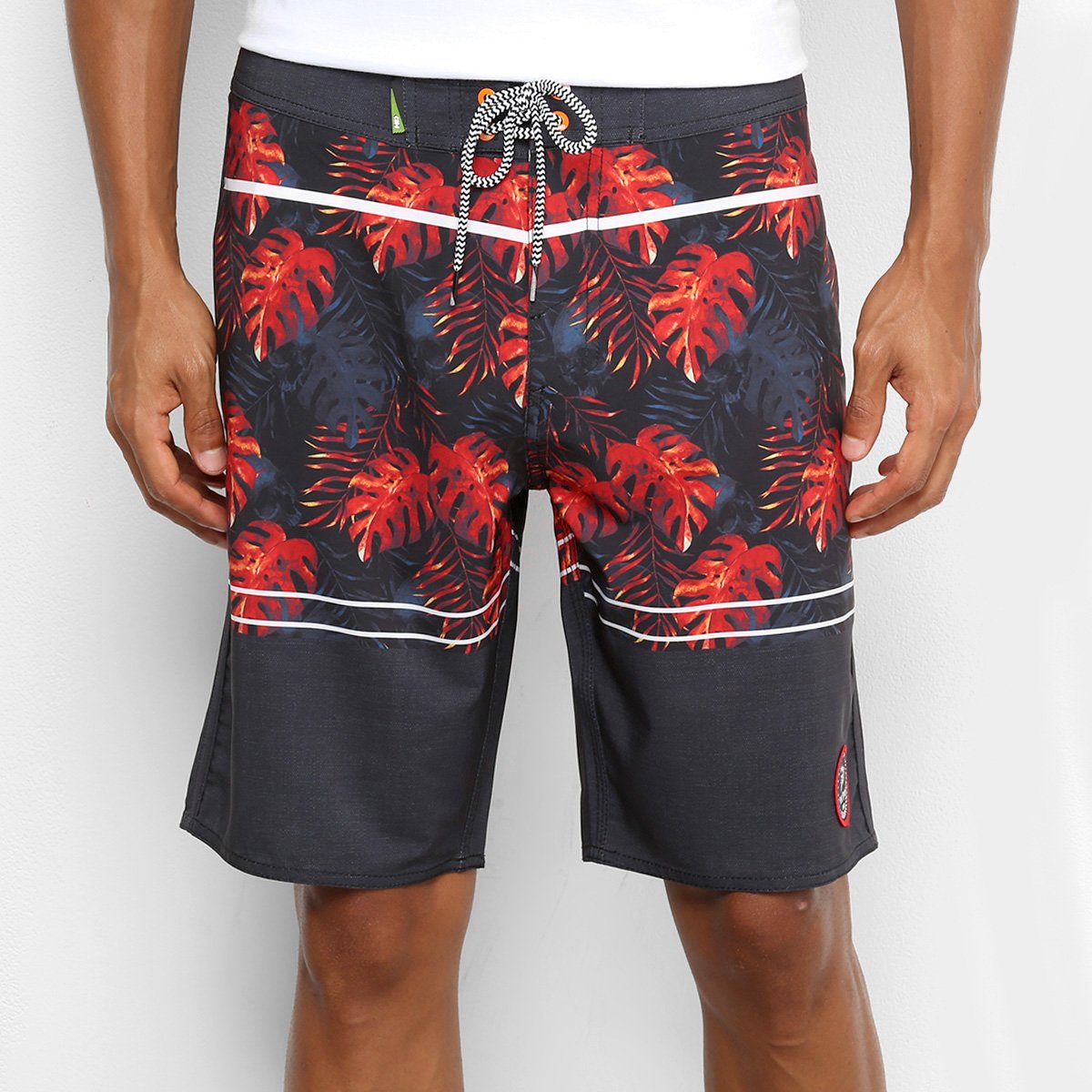 Bermuda HD Board Folhas Masculina