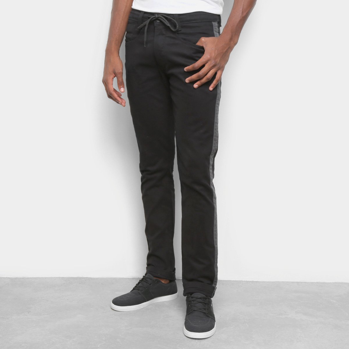 Calça Hd Color Slim Listra Lateral Masculina