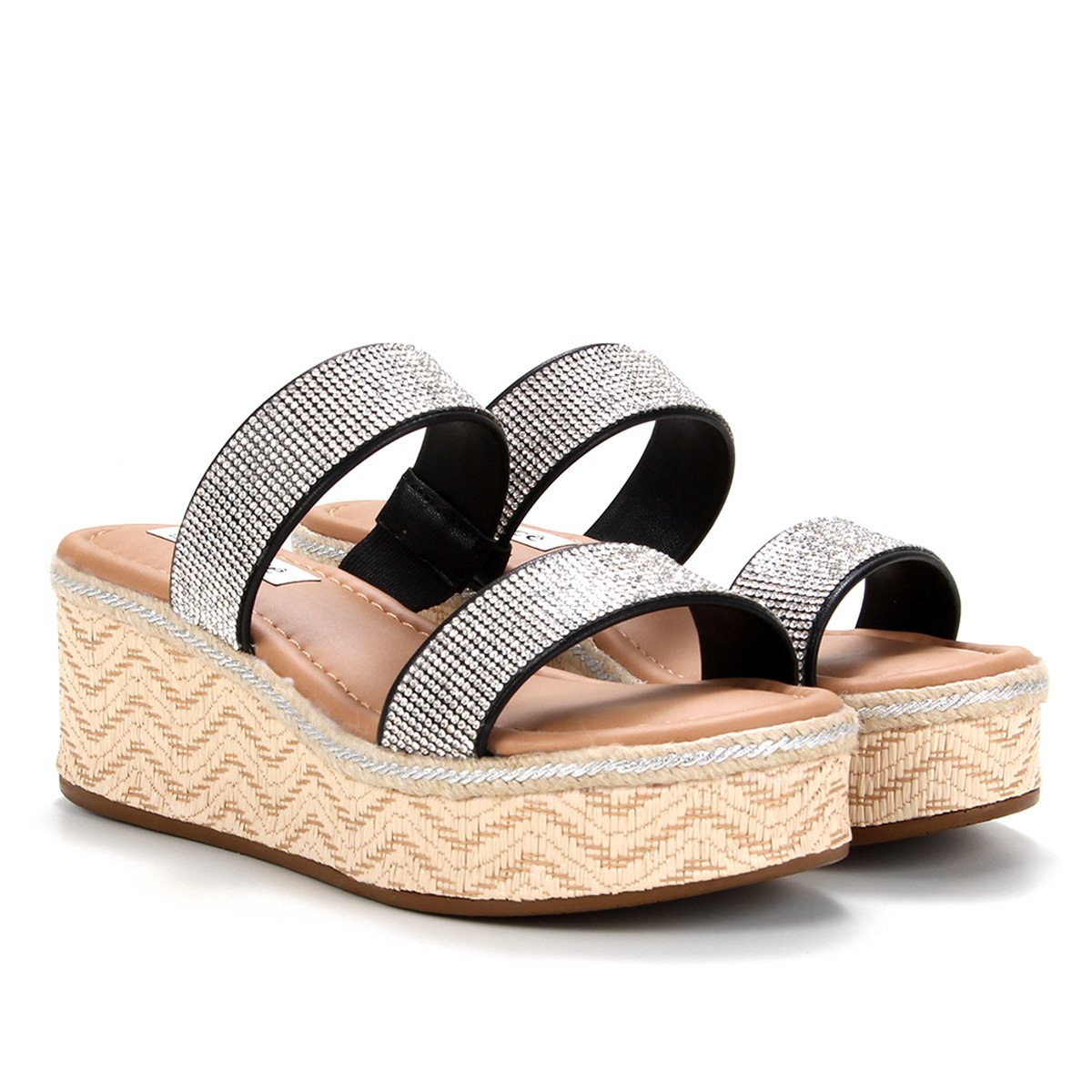 Tamanco Anabela Bebecê Strass Feminino