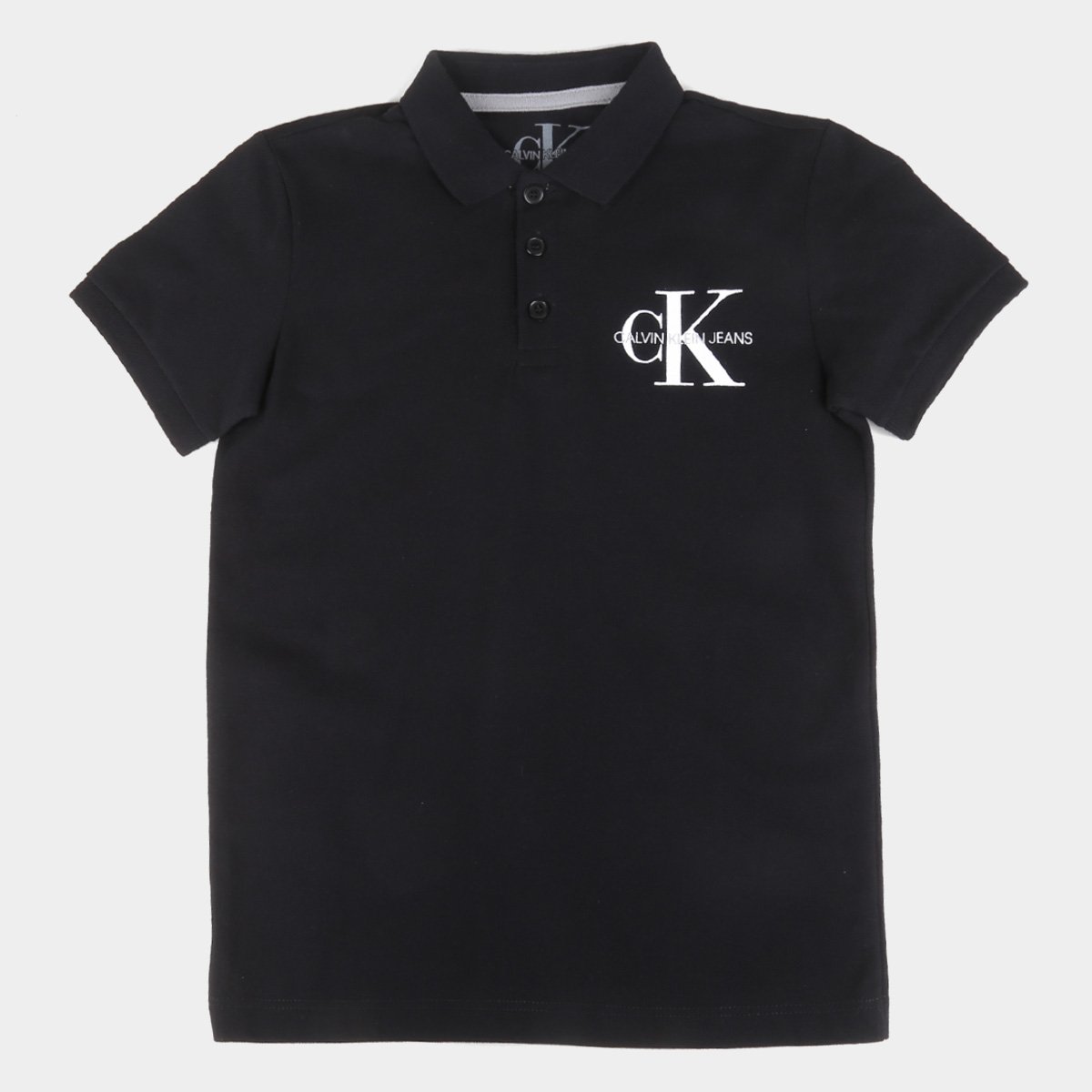 Camisa Polo Juvenil Calvin Klein Logo Masculina