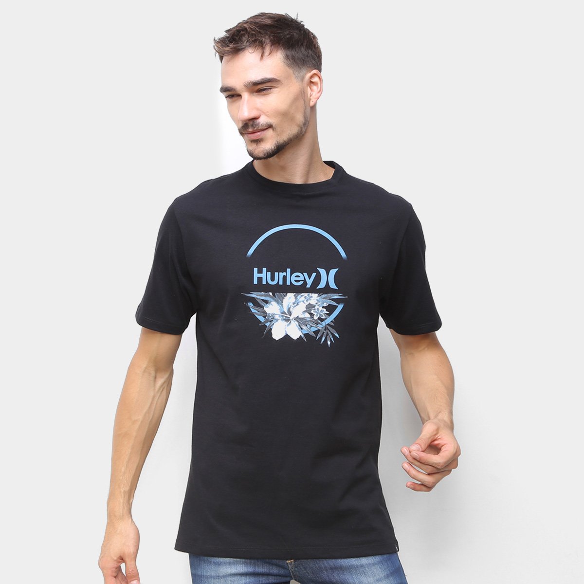 Camiseta Hurley Aqua Floral Masculina