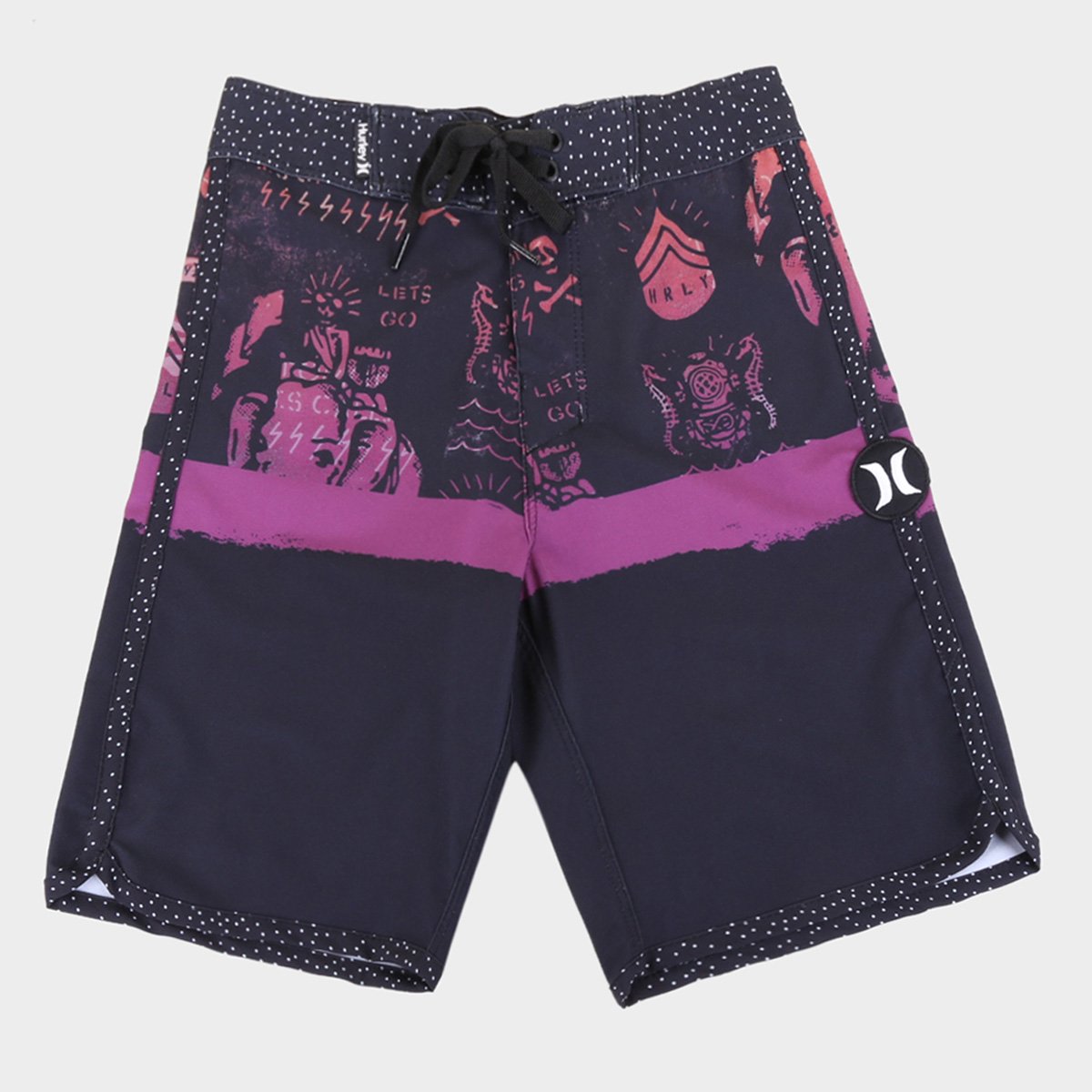 Bermuda Juvenil Hurley Água Surf Punk Masculina