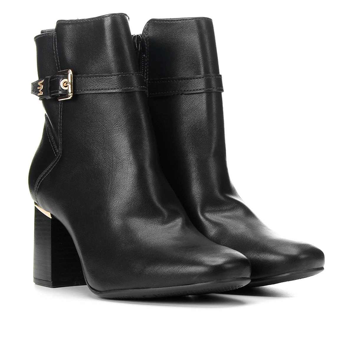 Bota Cano Curto Via Marte Salto Médio Fivela Feminina