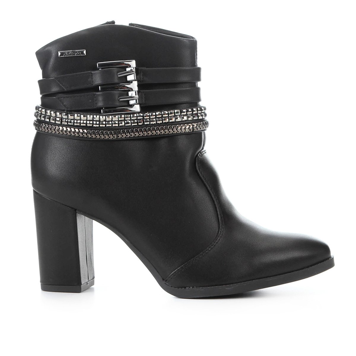 bota dakota cano médio fivelas multi tiras feminina