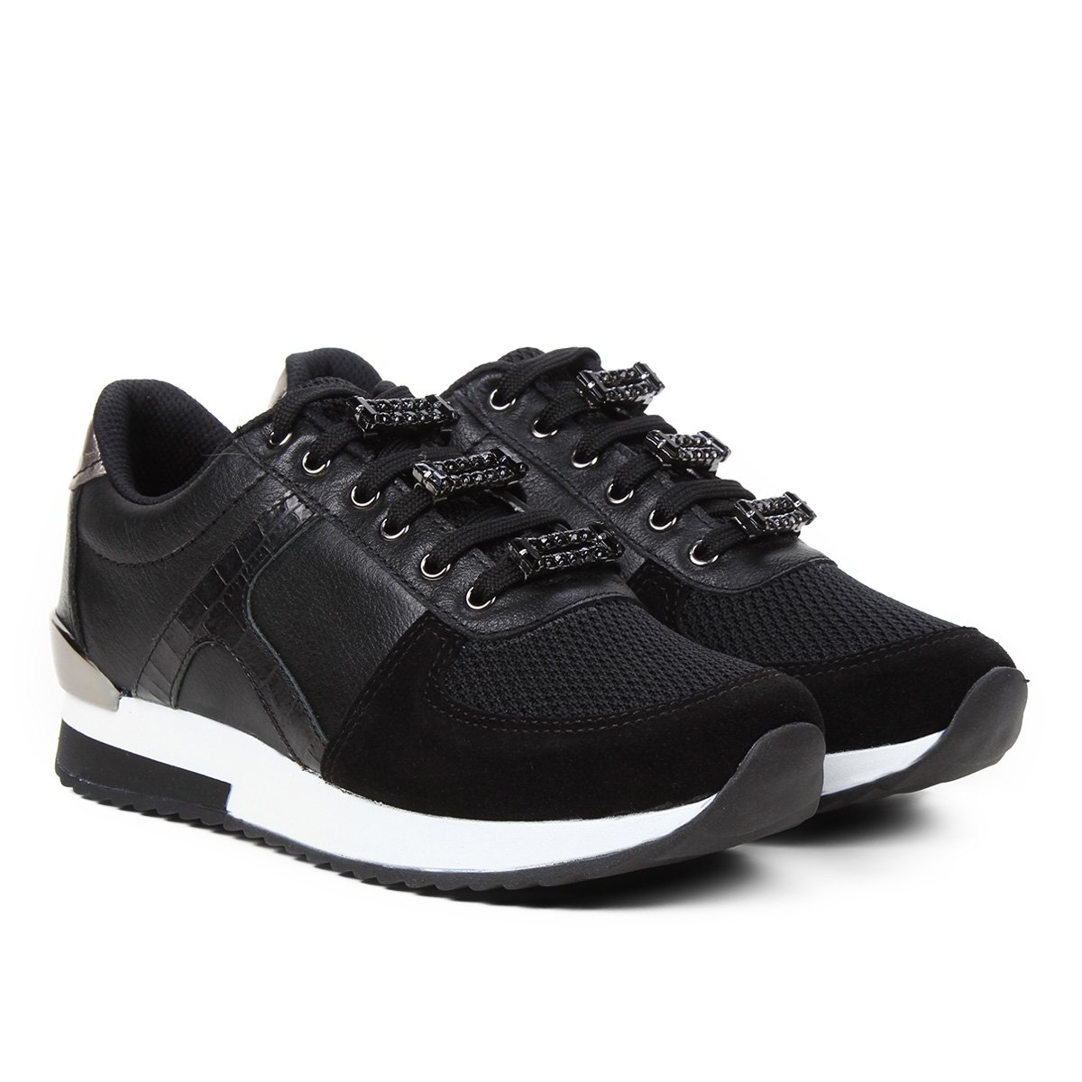 Tênis Couro Jorge Bischoff Jogger Pedraria Feminino
