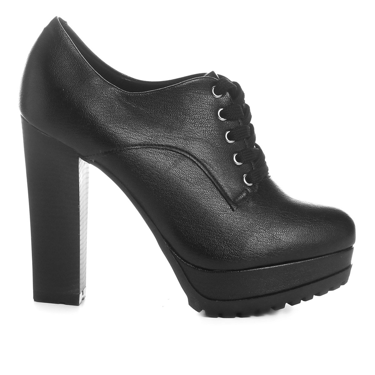 Ankle Boot Vizzano Salto Grosso Meia Pata Tratorada Napa