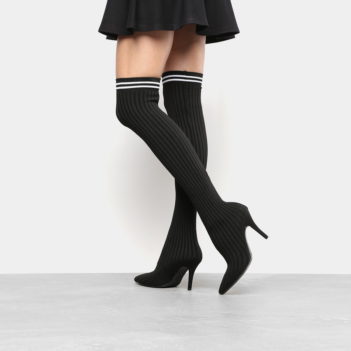 Bota Over The Knee Vizzano Meia Salto Fino Feminina