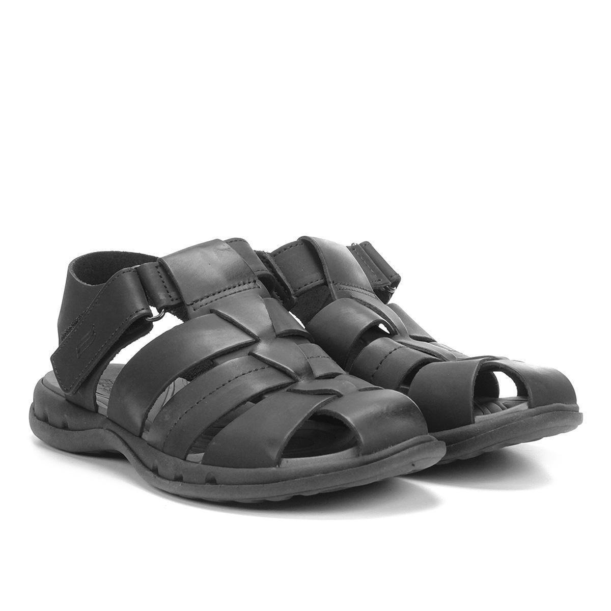 sandália couro itapuã velcro wave masculina