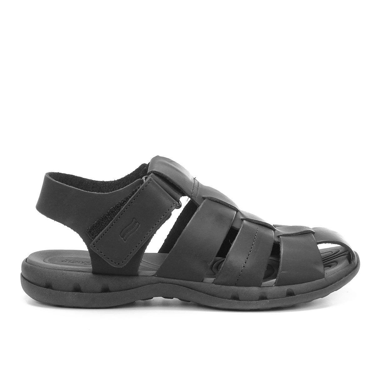 sandália couro itapuã velcro wave masculina