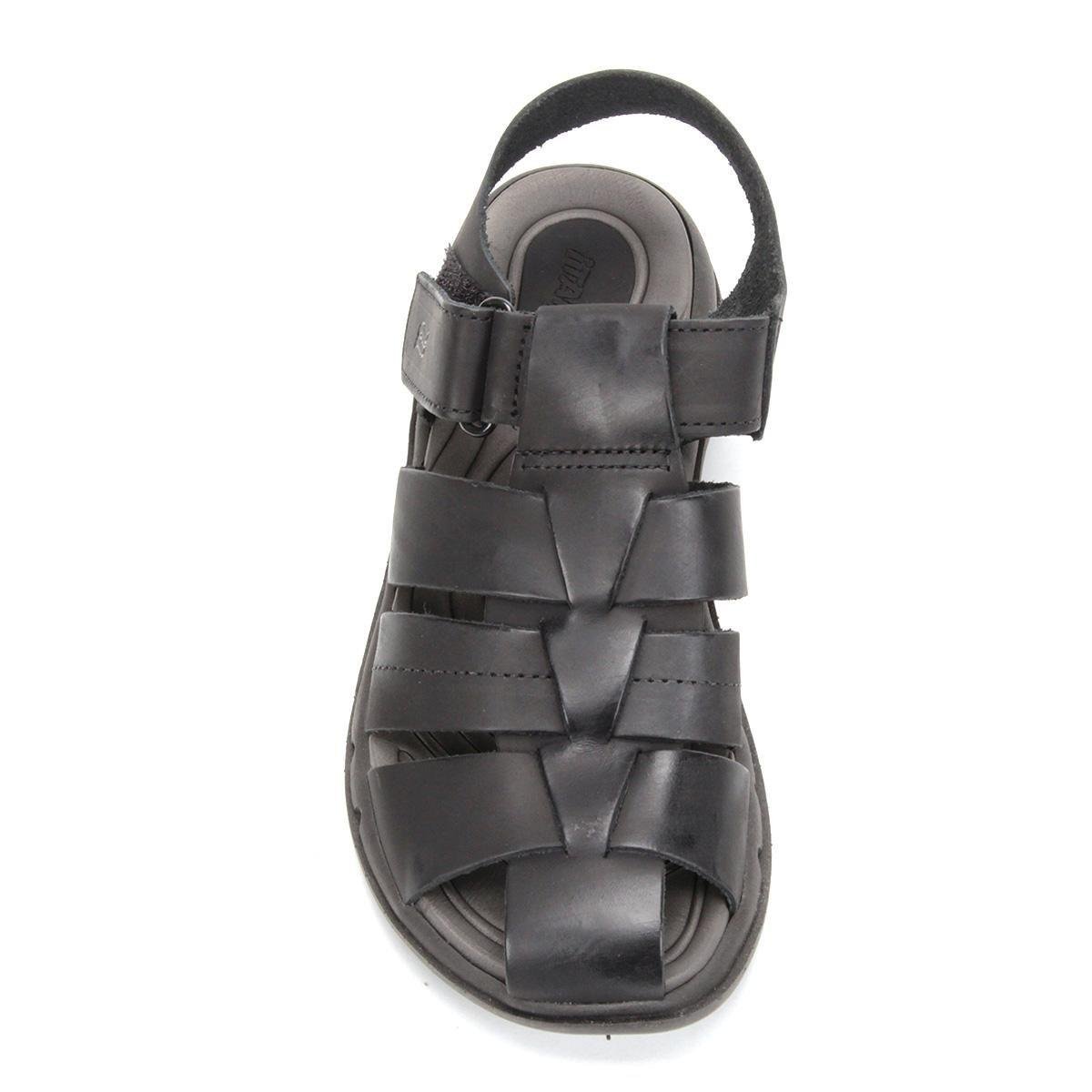 sandália couro itapuã velcro wave masculina