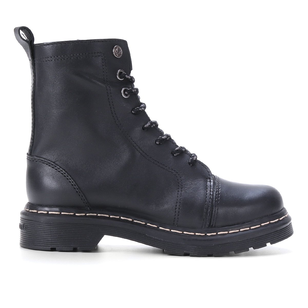 Bota Couro Coturno Cravo e Canela Janis Feminina