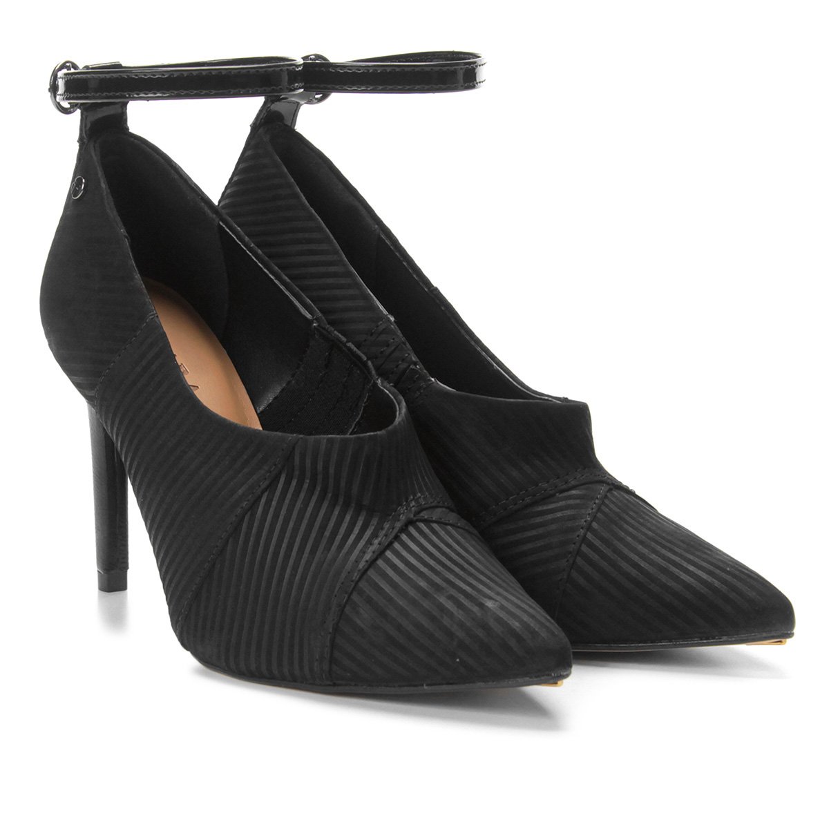 Scarpin Tanara Salto Alto Bico Fino Pulseira Tornozelo
