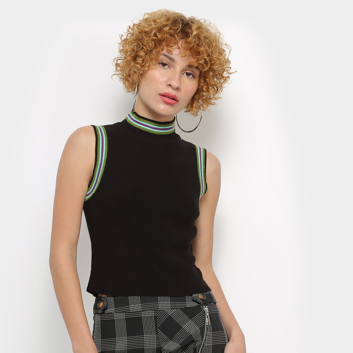 Regata Colcci Cropped Listras Feminina