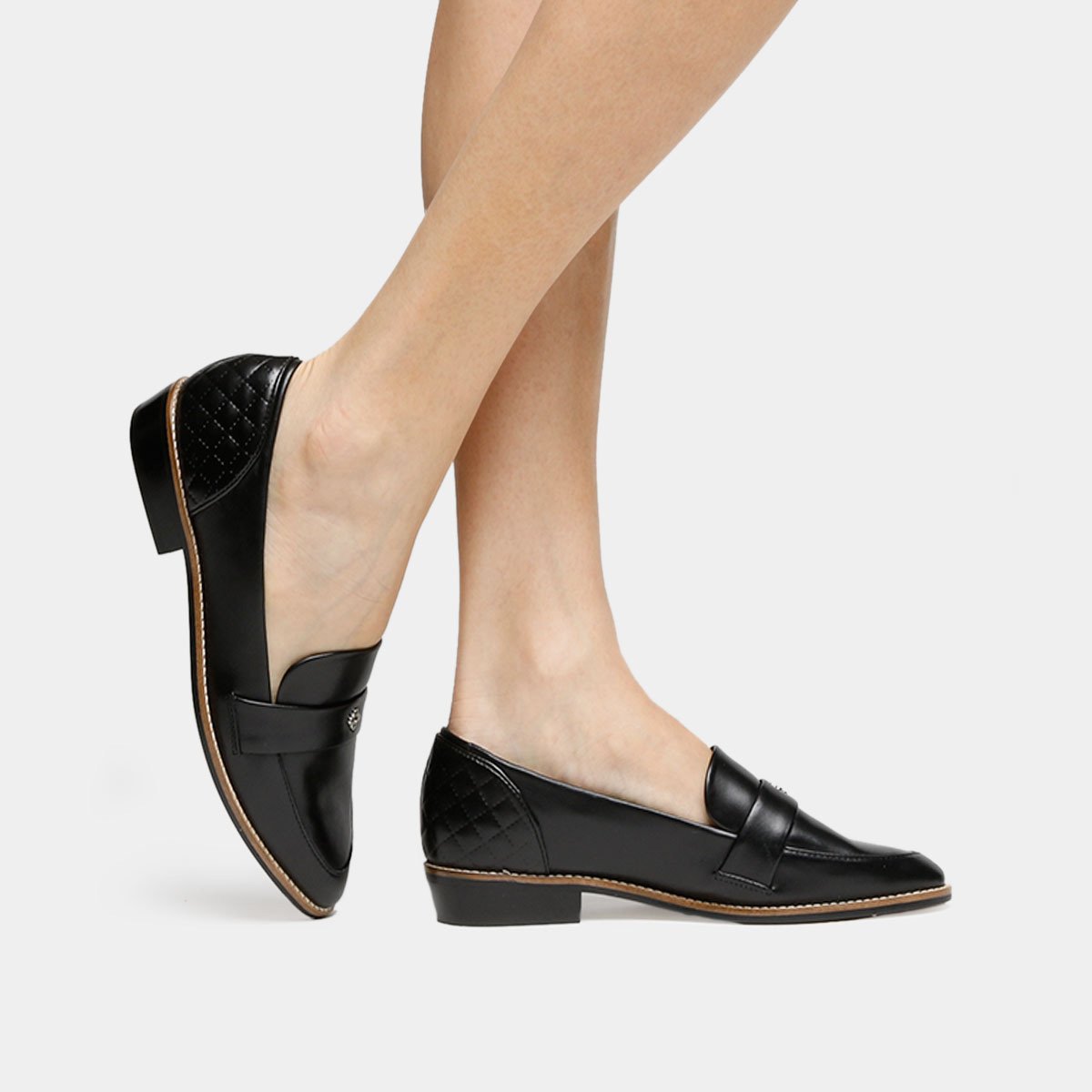 Mocassim Couro Capodarte Logo Feminino