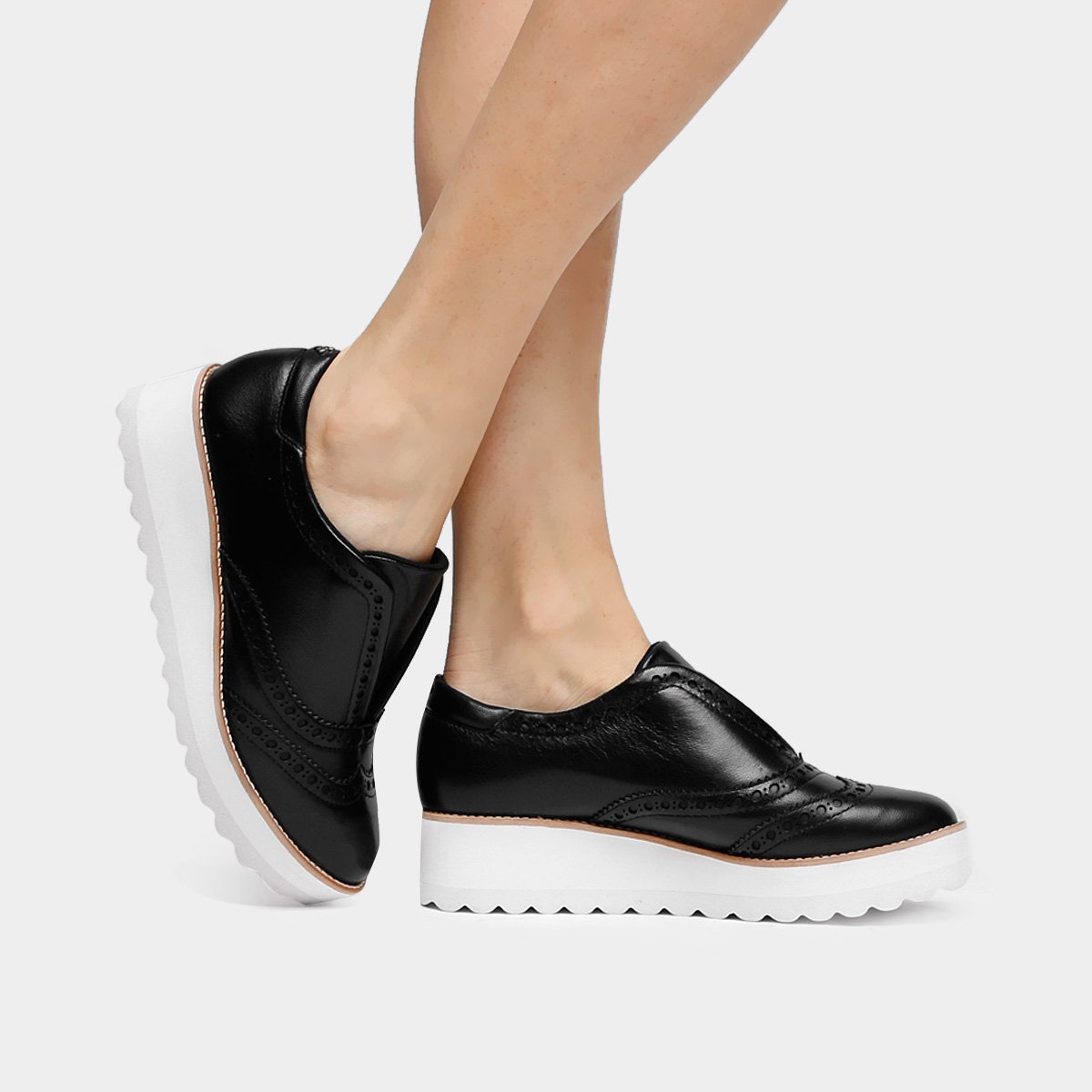 flatform couro feminino