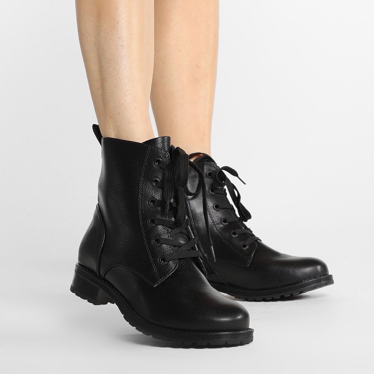 Bota Coturno Cano Curto Mooncity Básico Feminino