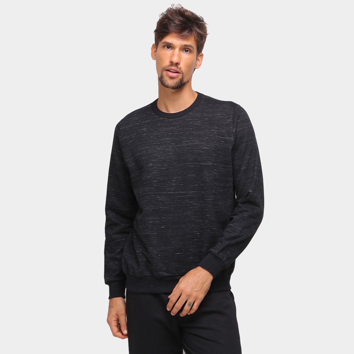 Moletom Malwee Liso Manga Longa Masculino
