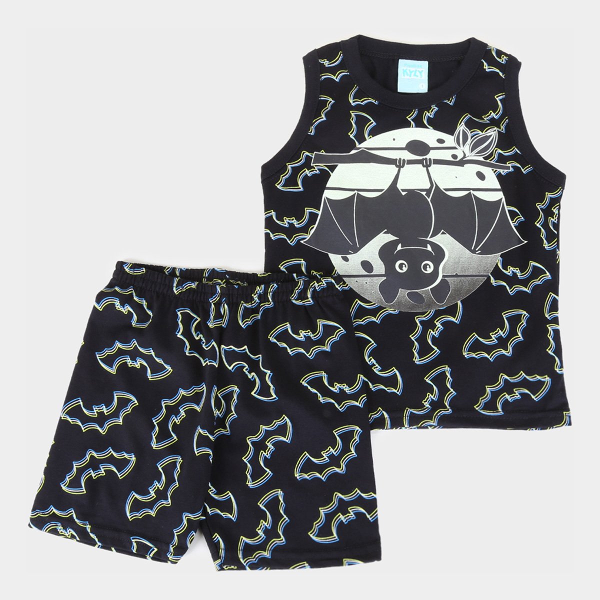 Pijama Infantil Kyly Morceguinhos Brilha no Escuro Masculino