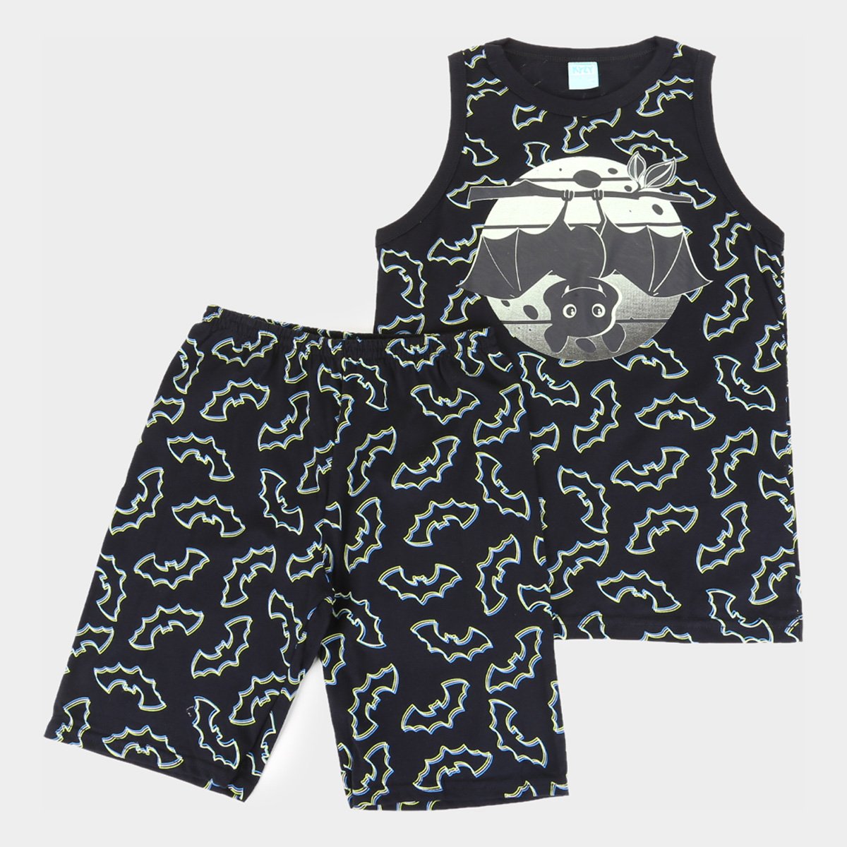 Pijama Infantil Kyly Morceguinhos Brilha no Escuro Masculino