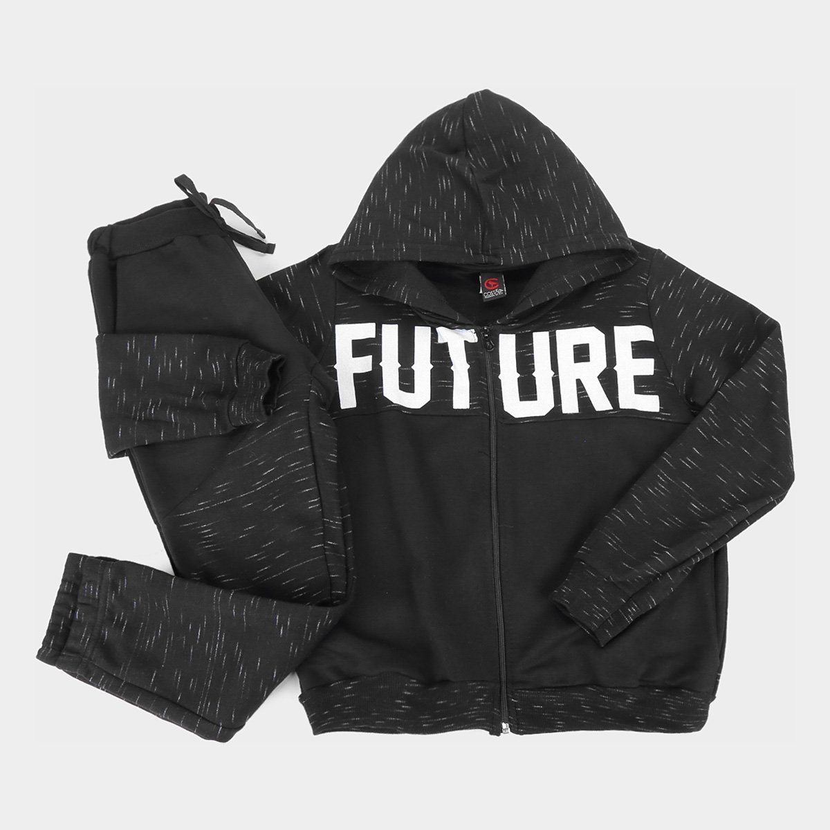 Conjunto Agasalho Infantil Costão Jaqueta Com Capuz +Calça Jogger Masculino