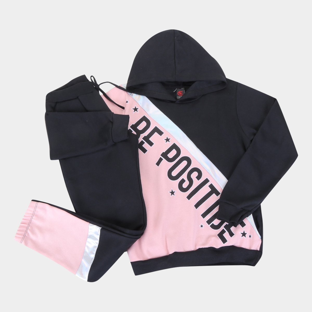 Conjunto Moletom Infantil Costão Be Positive Feminino