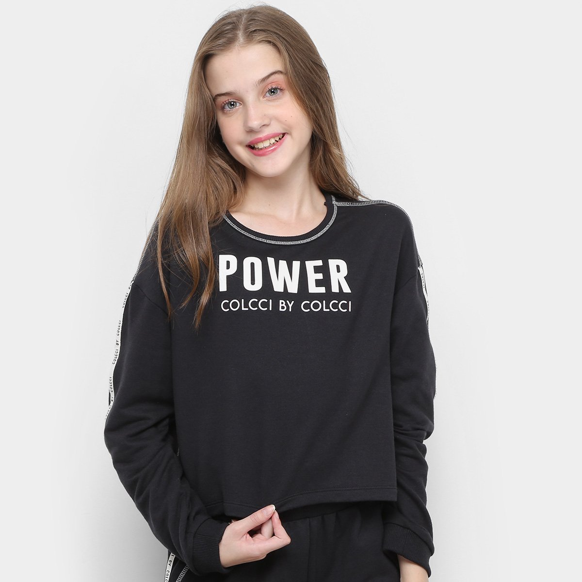 Moletinho Juvenil Colcci Cropped Power Feminino