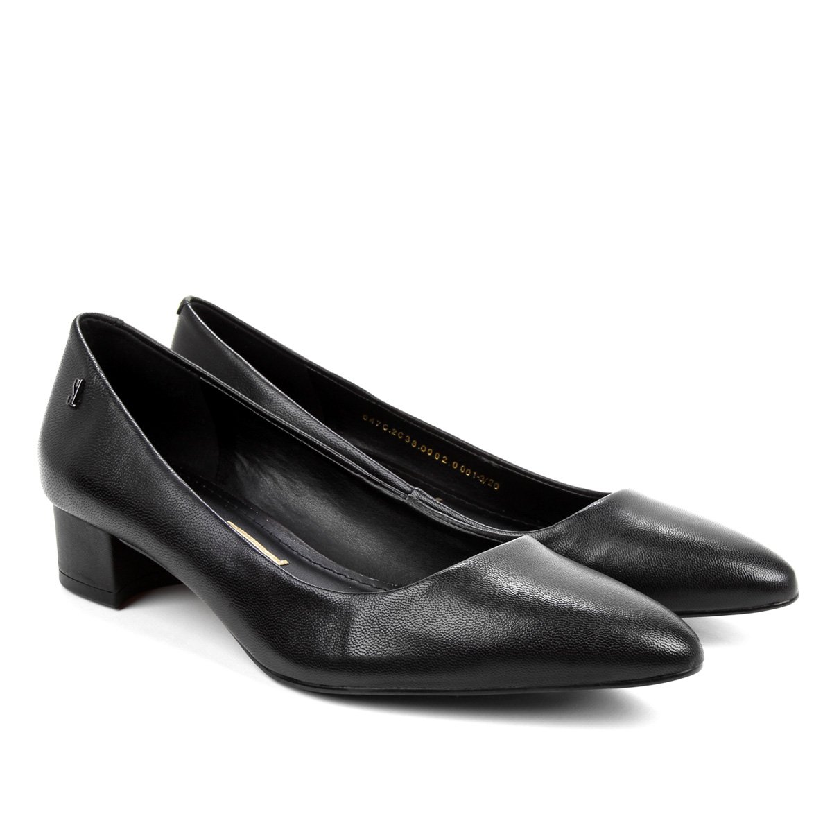 Scarpin Couro Santa Lolla Bico Fino Salto Baixo Feminino