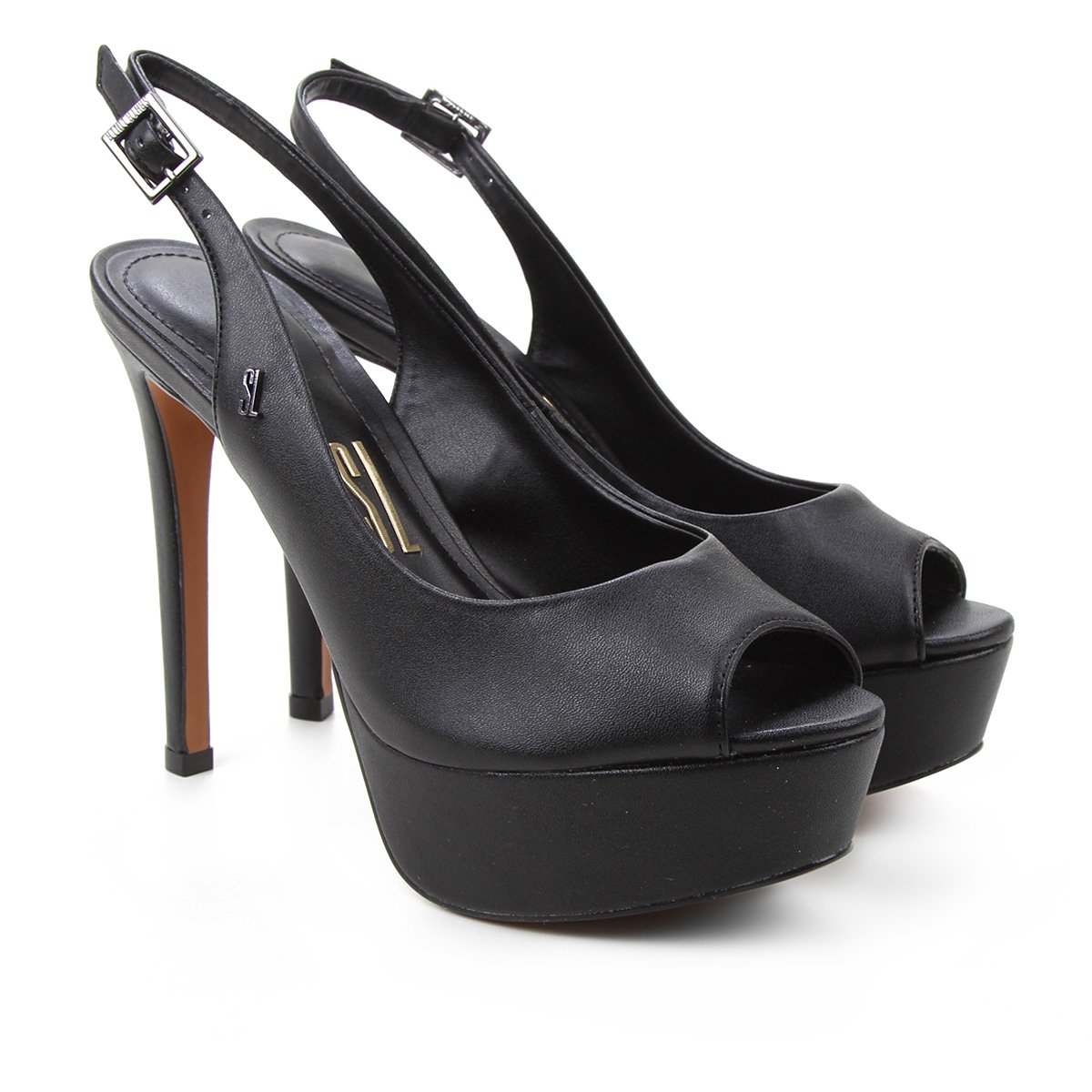 Peep Toe Santa Lolla Meia Pata Salto Alto Feminino