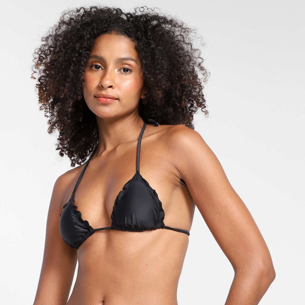 Top Biquini Água Doce Cortininha Ruffle Liso