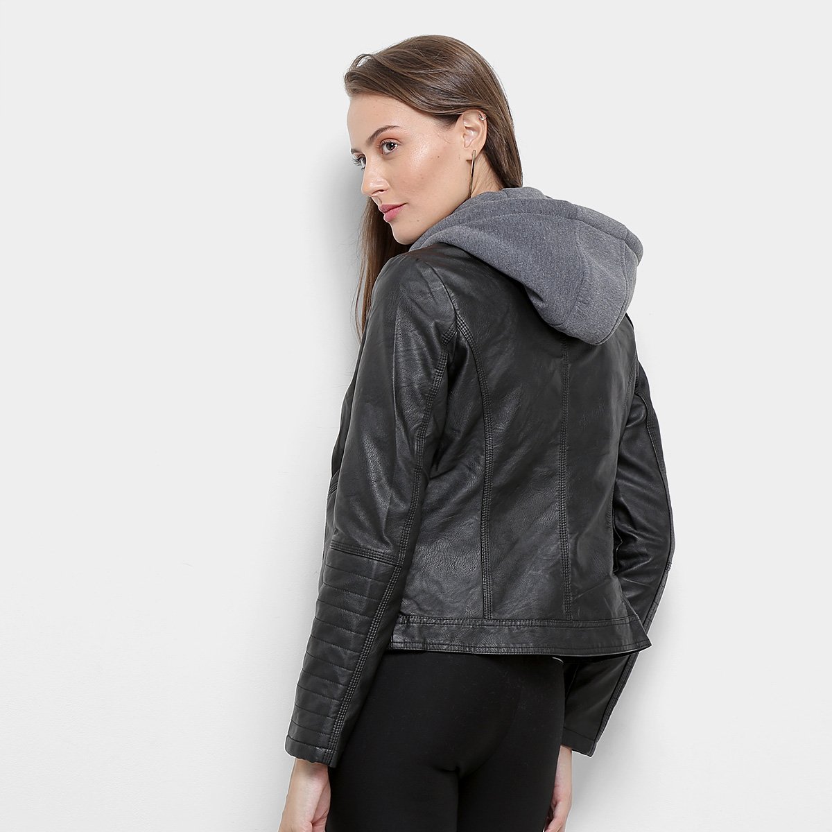 longline puffer coat with fur hood