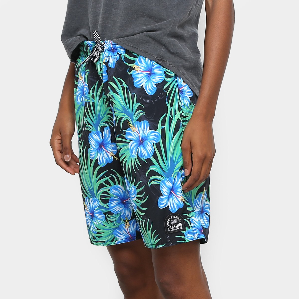 Short Cyclone Longo Stretch Floresta Feminino