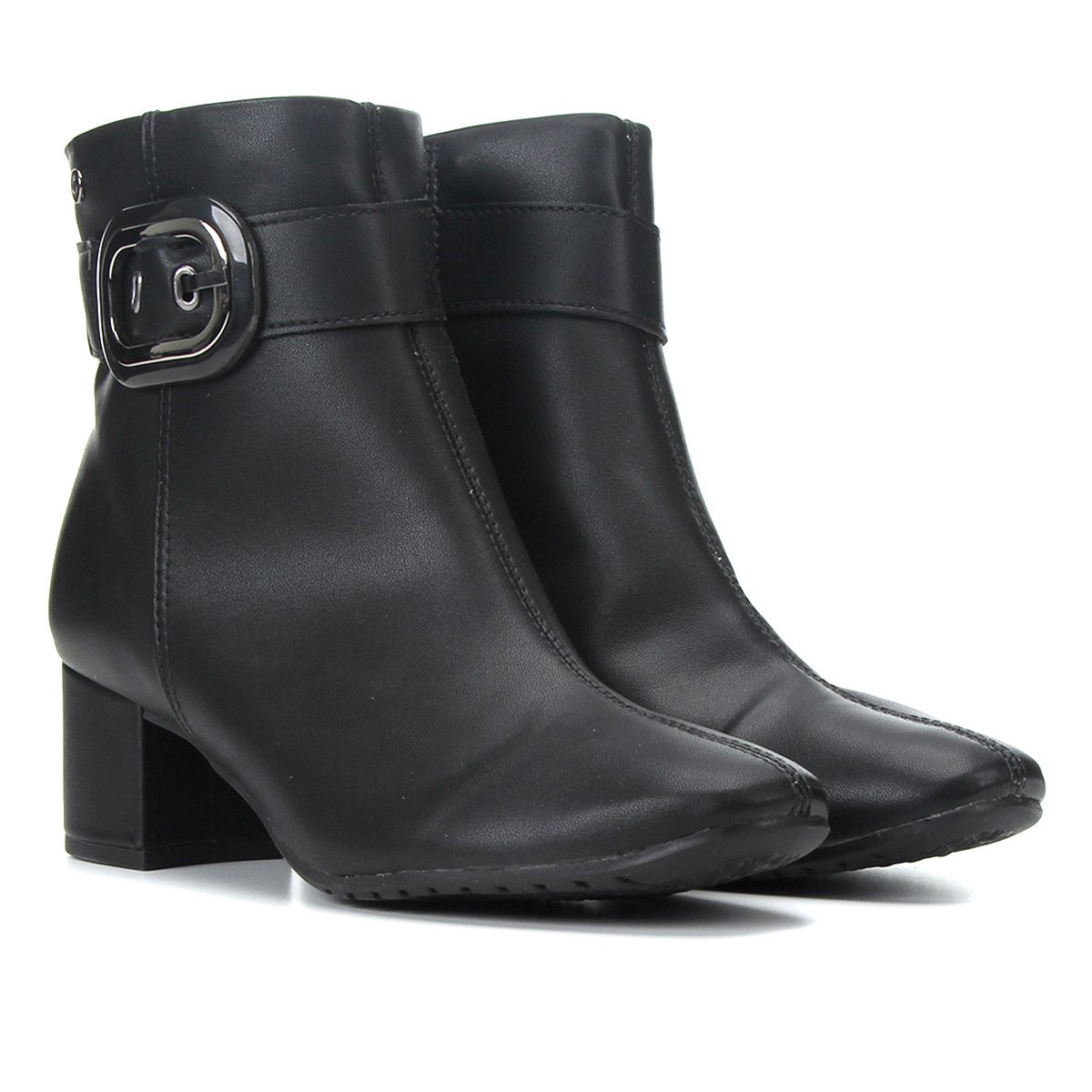 Bota Cano Curto Campesi Salto Grosso Fivela Lateral Feminina