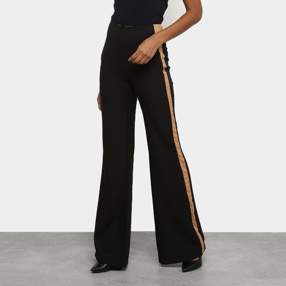 Calça Flare Acostamento Listra Lateral Feminina
