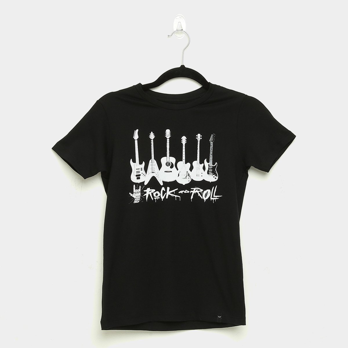 Camiseta Juvenil All Free Rock & Roll Manga Curta Masculina