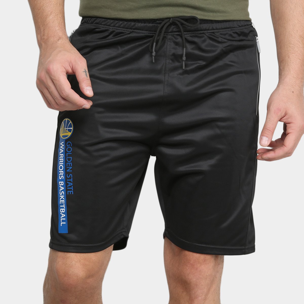 Bermuda NBA Golden State Warriors Zíper Masculina
