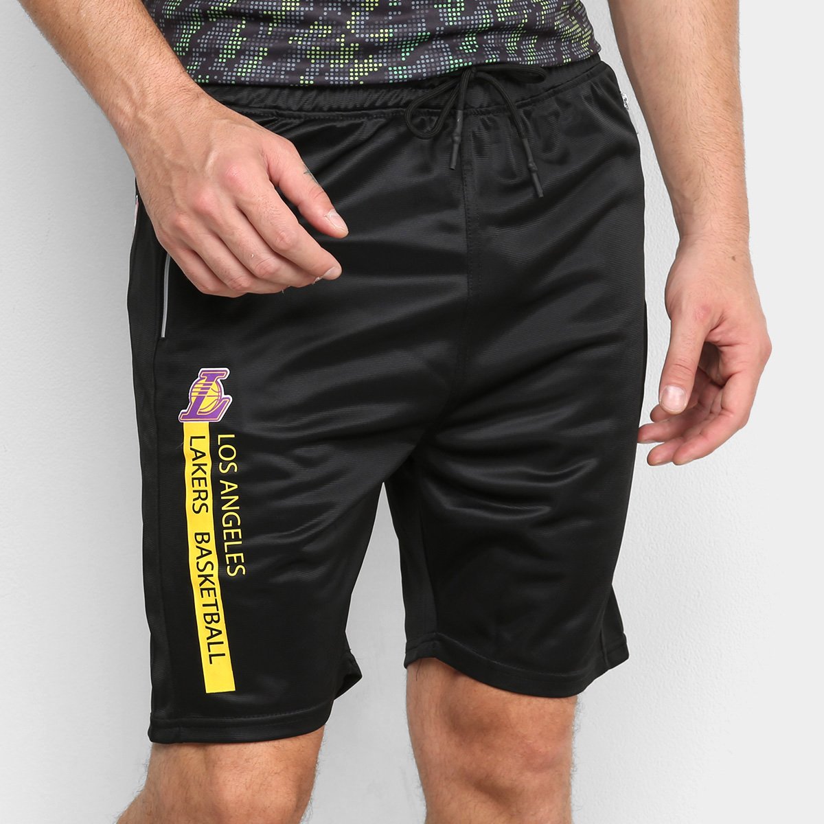 Bermuda NBA Los Angeles Lakers Zíper Masculina