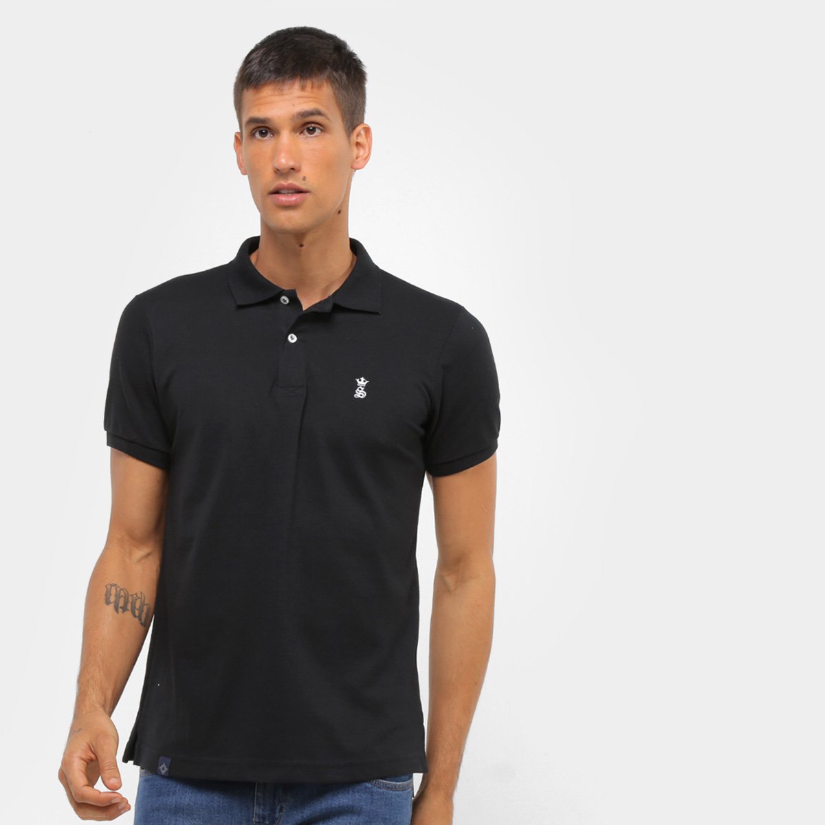 Camisa Polo Squadrow Básica Bordado Piquet Masculina