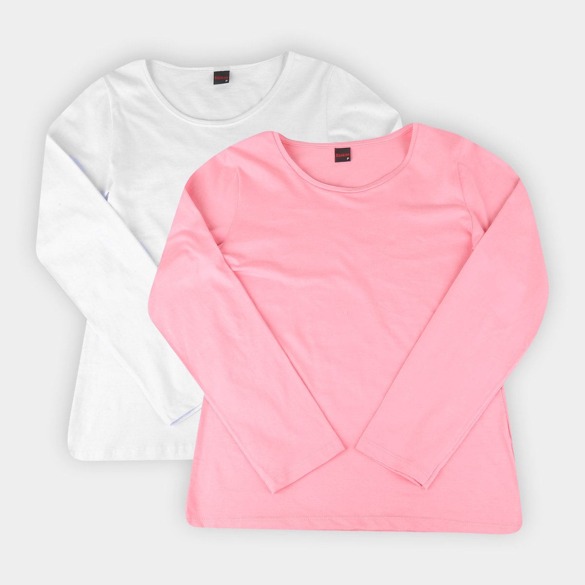 Kit Blusa Básicos Manga Longa C/ 2 Peças Feminina