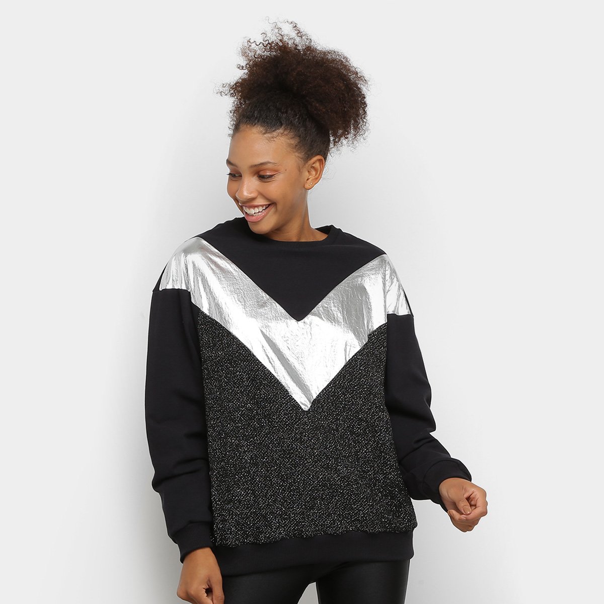Moletom Colcci Fitness Metalizado Feminino