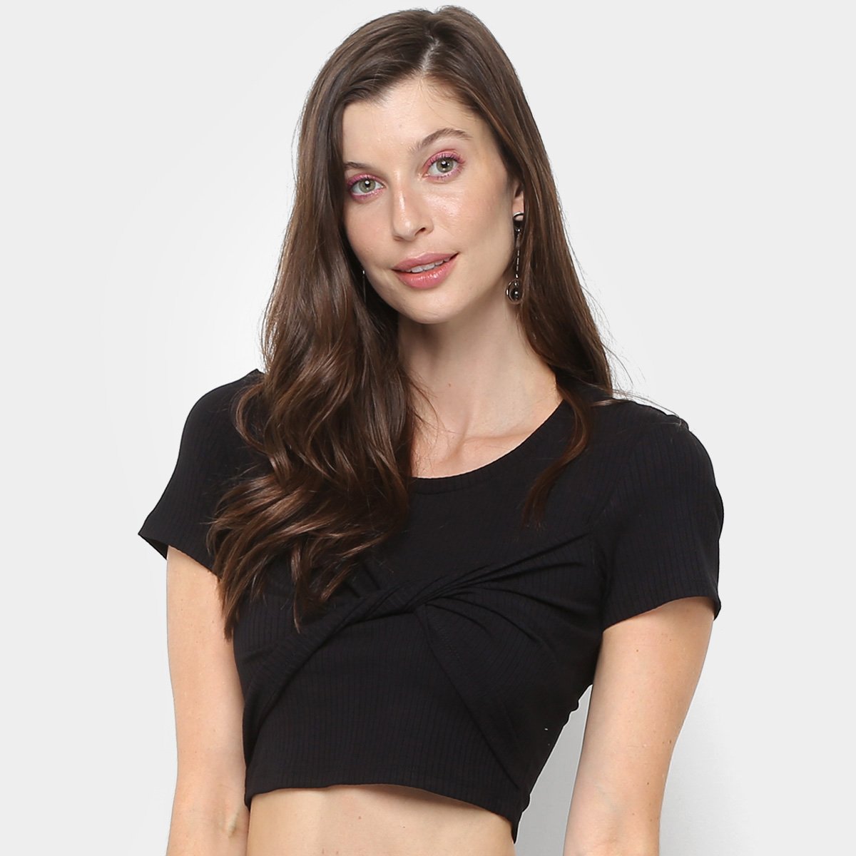 Blusa Cropped Vide Bula Torção Feminina