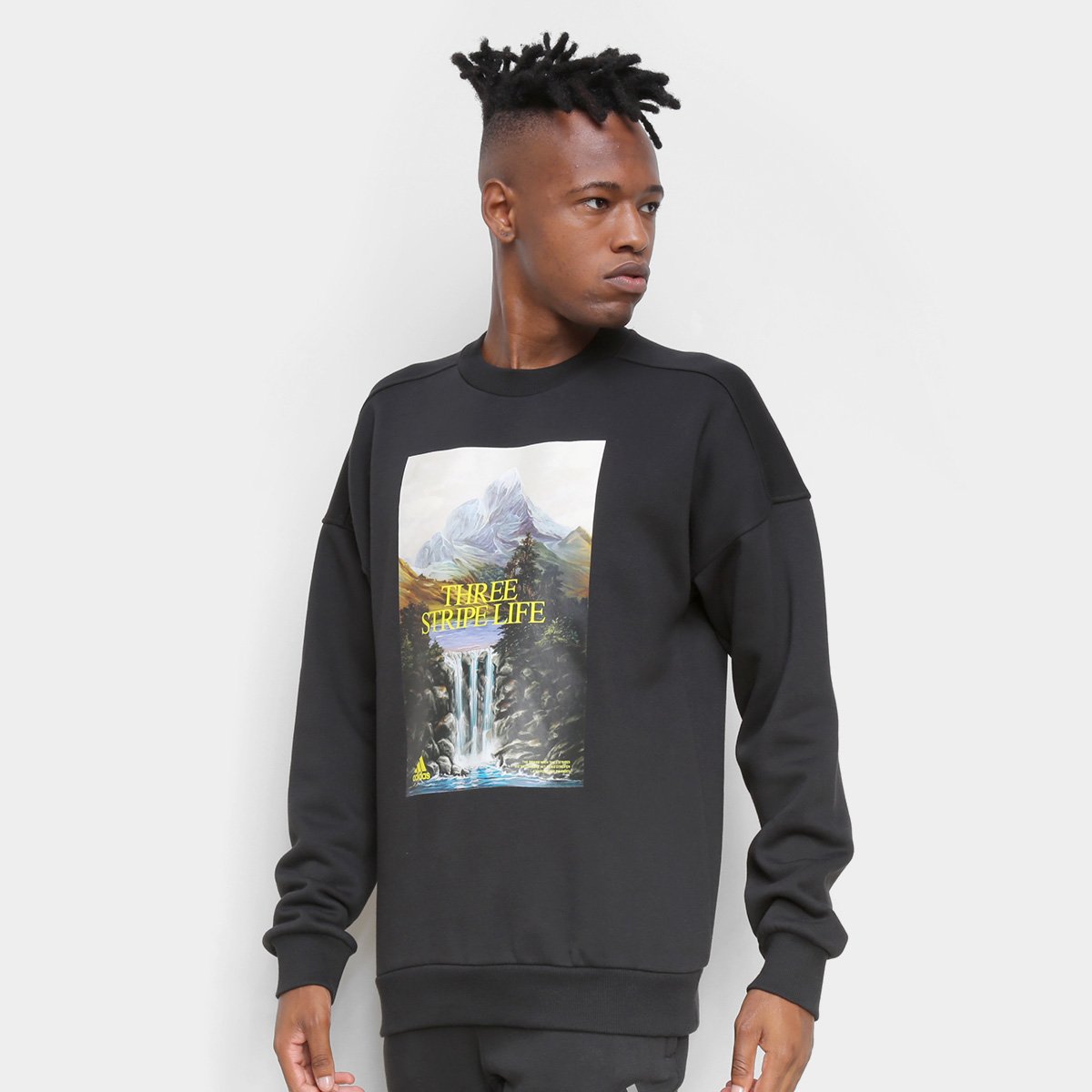 Moletom Adidas Stripe Life Masculino