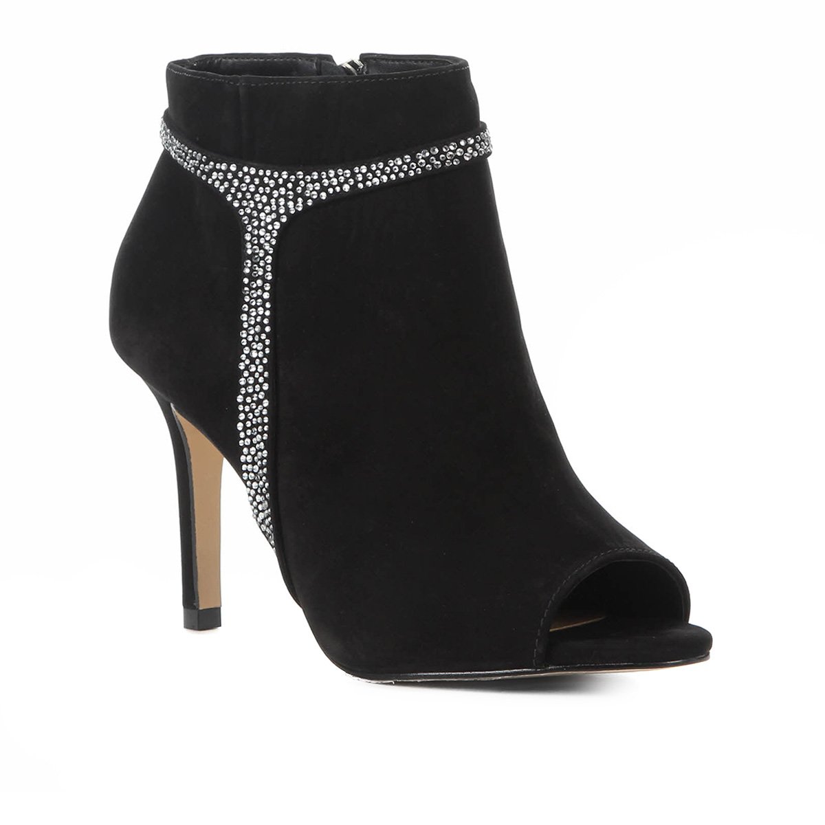 Ankle Boot Shoestock Nobuck Glam Salto Alto Feminina
