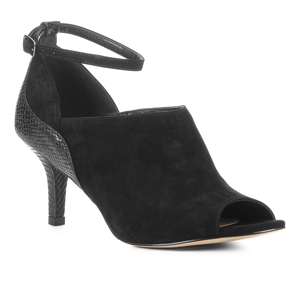 Ankle Boot Couro Shoestock Snake Curves Feminina