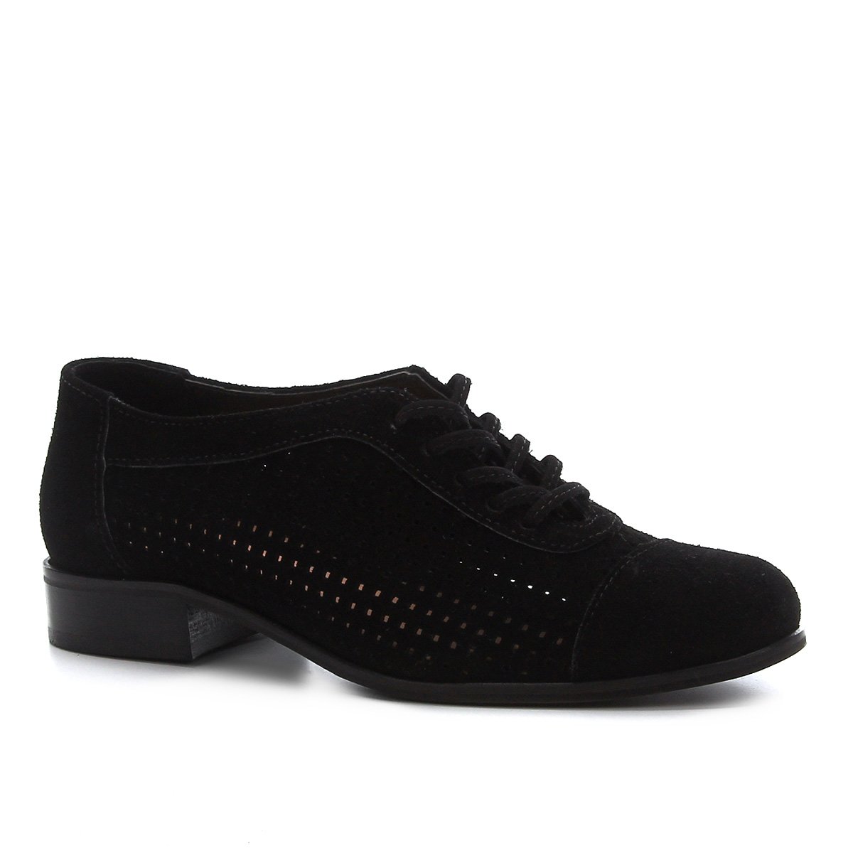Oxford Couro Shoestock Camurça Cadarço Feminino