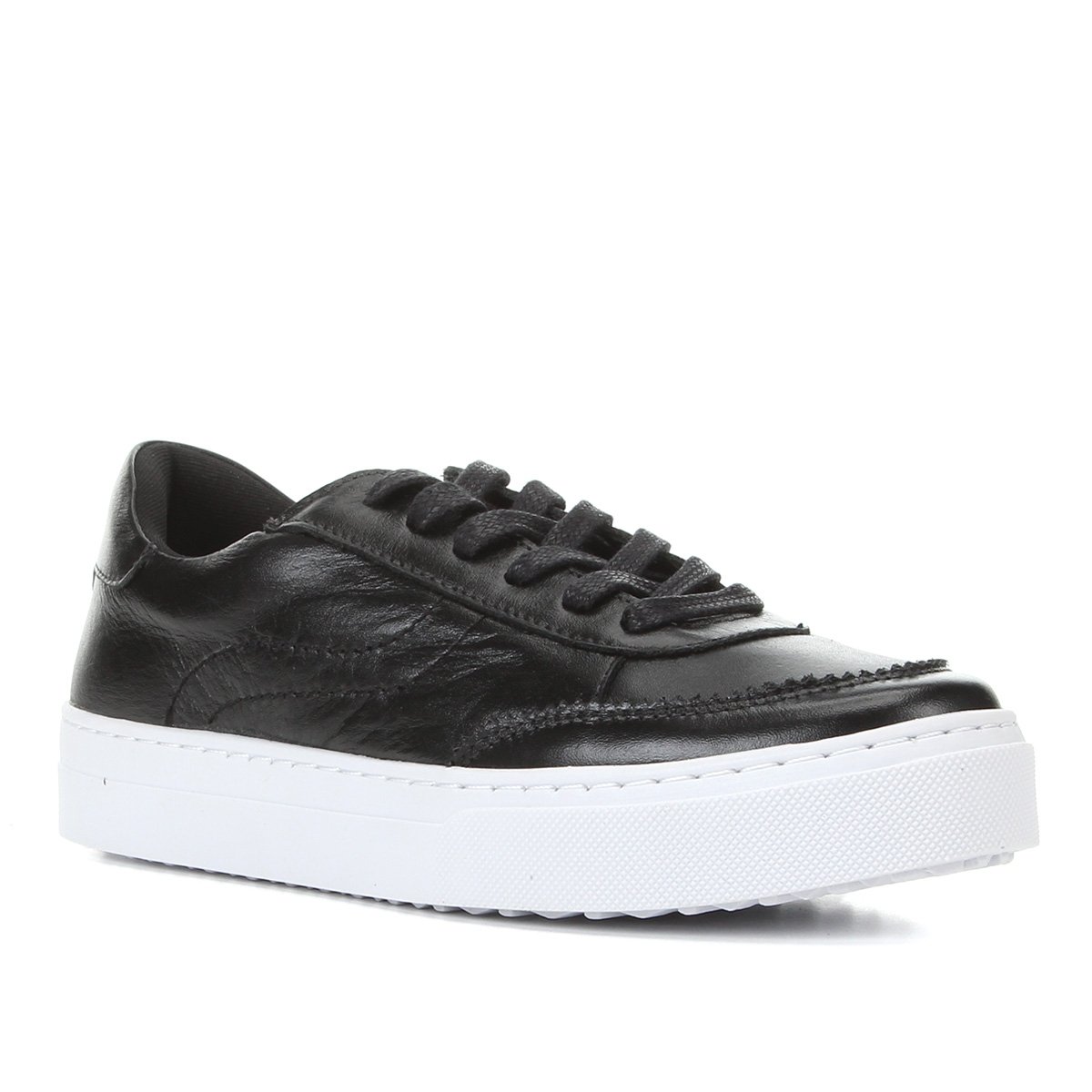 Tênis Couro Shoestock Pespontos Feminino