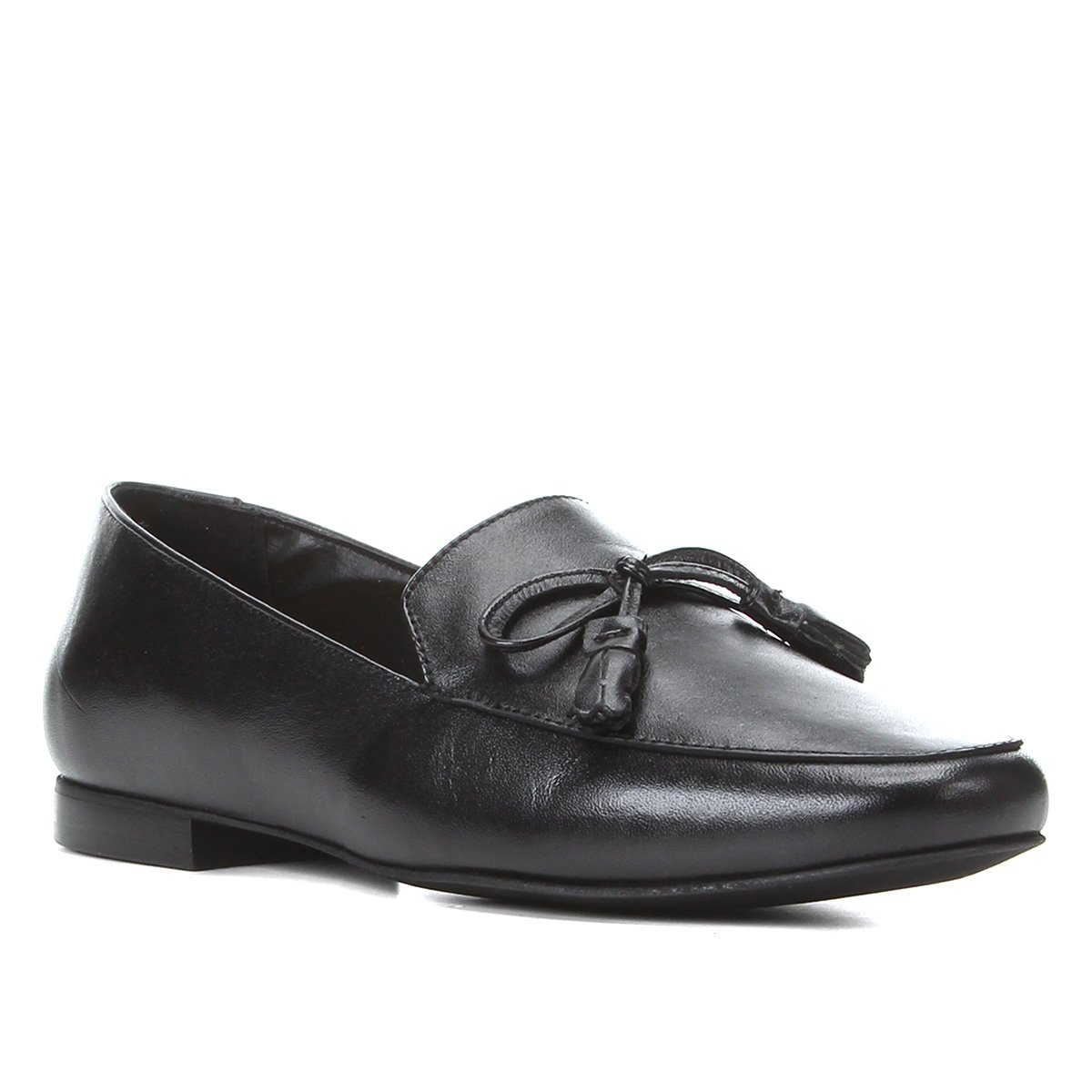 Mocassim Couro Shoestock Loafer Laço Feminino